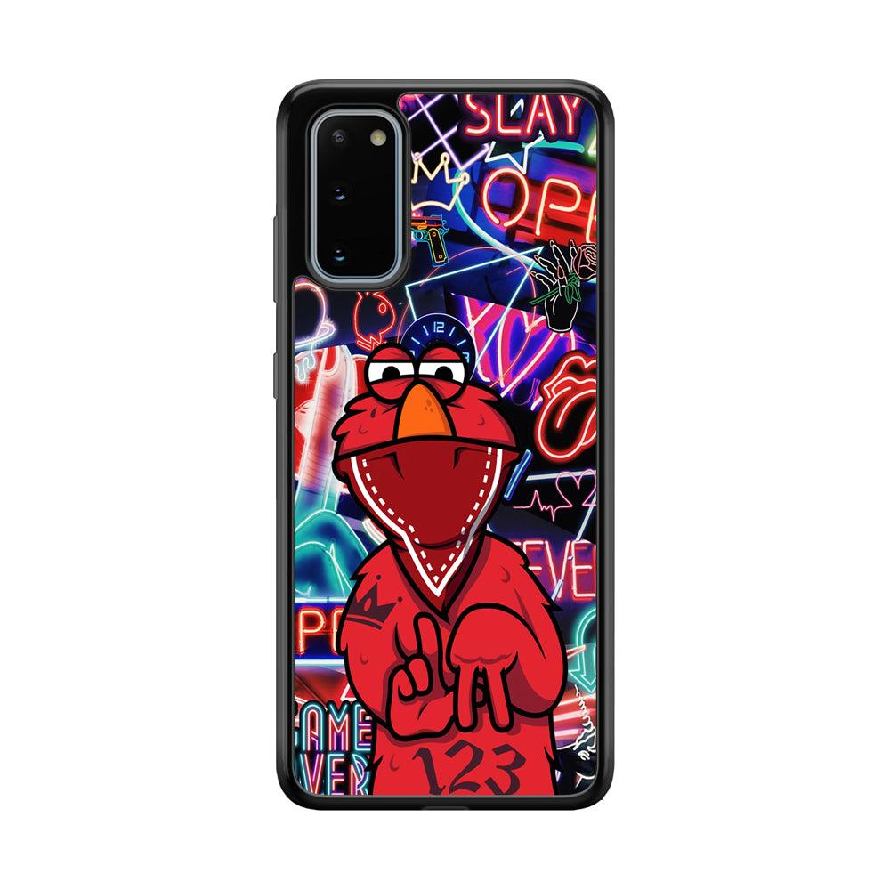 Elmo Rapping The Night Samsung Galaxy S20 Case-Rubber Black (2D Case)-Oxvistore