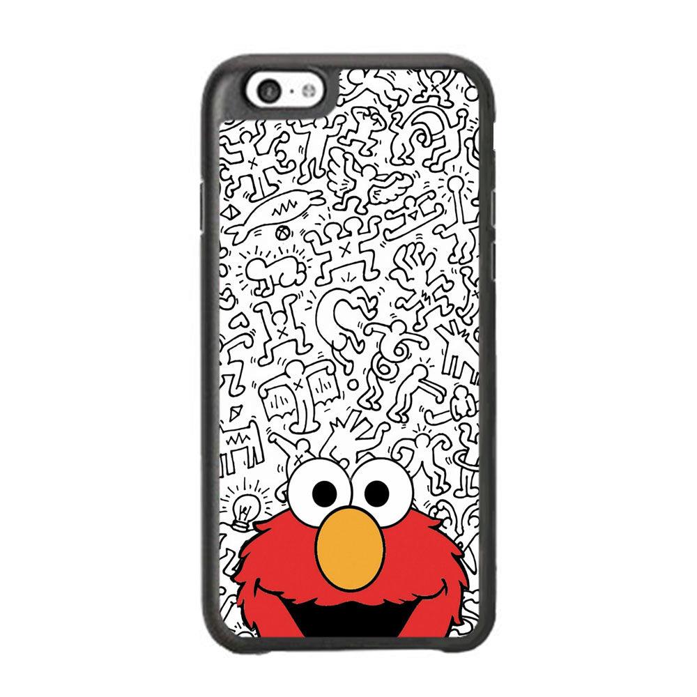 Elmo in Doodle Screen iPhone 6 Plus | 6s Plus Case-Rubber Black (2D Case)-Oxvistore