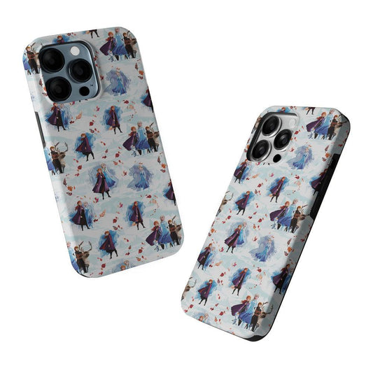 Elsa Anna Frozen Pattern Autumn 2 in 1 Tough Phone Case-Oxvistore
