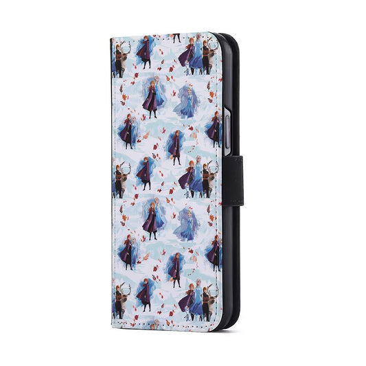Elsa Anna Frozen Pattern Autumn Flip Wallet Phone Case-Oxvistore
