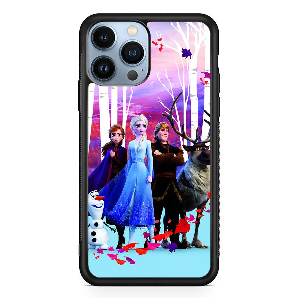 Elsa in Autumn Forest Frozen 2D Rubber Phone Case-Black-Oxvistore