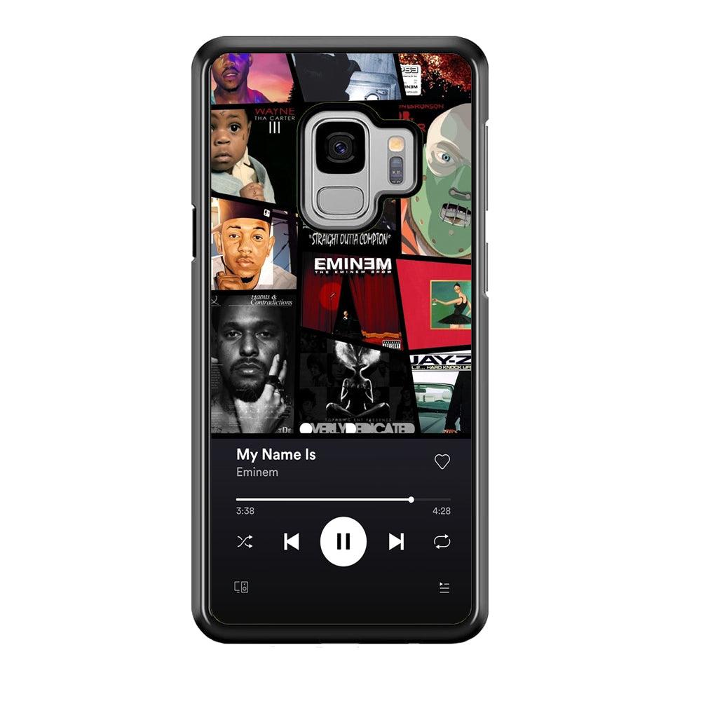Eminem is My Playlist Samsung Galaxy S9 Case-Rubber Black (2D Case)-Oxvistore