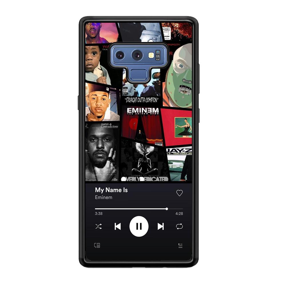 Eminem is My Playlist Samsung Galaxy Note 9 Case-Rubber Black (2D Case)-Oxvistore