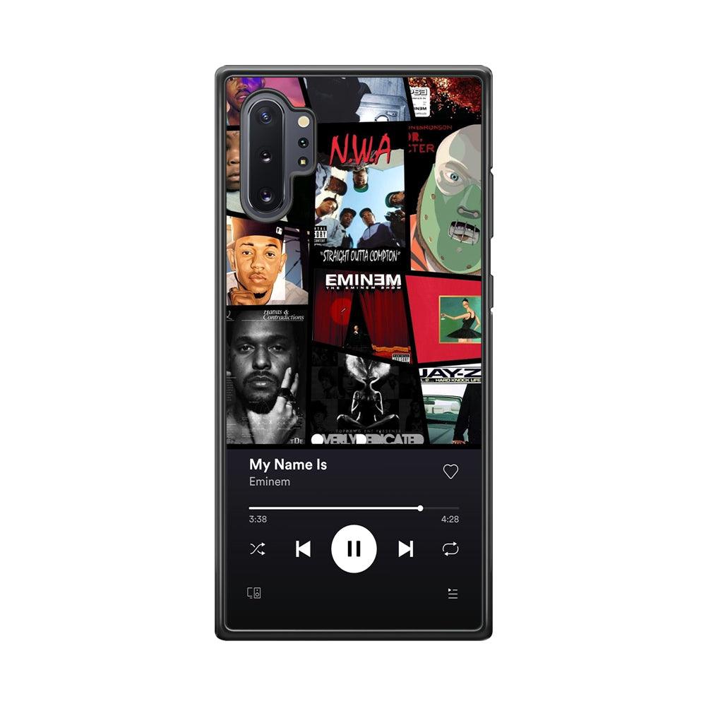 Eminem is My Playlist Samsung Galaxy Note 10 Plus Case-Rubber Black (2D Case)-Oxvistore