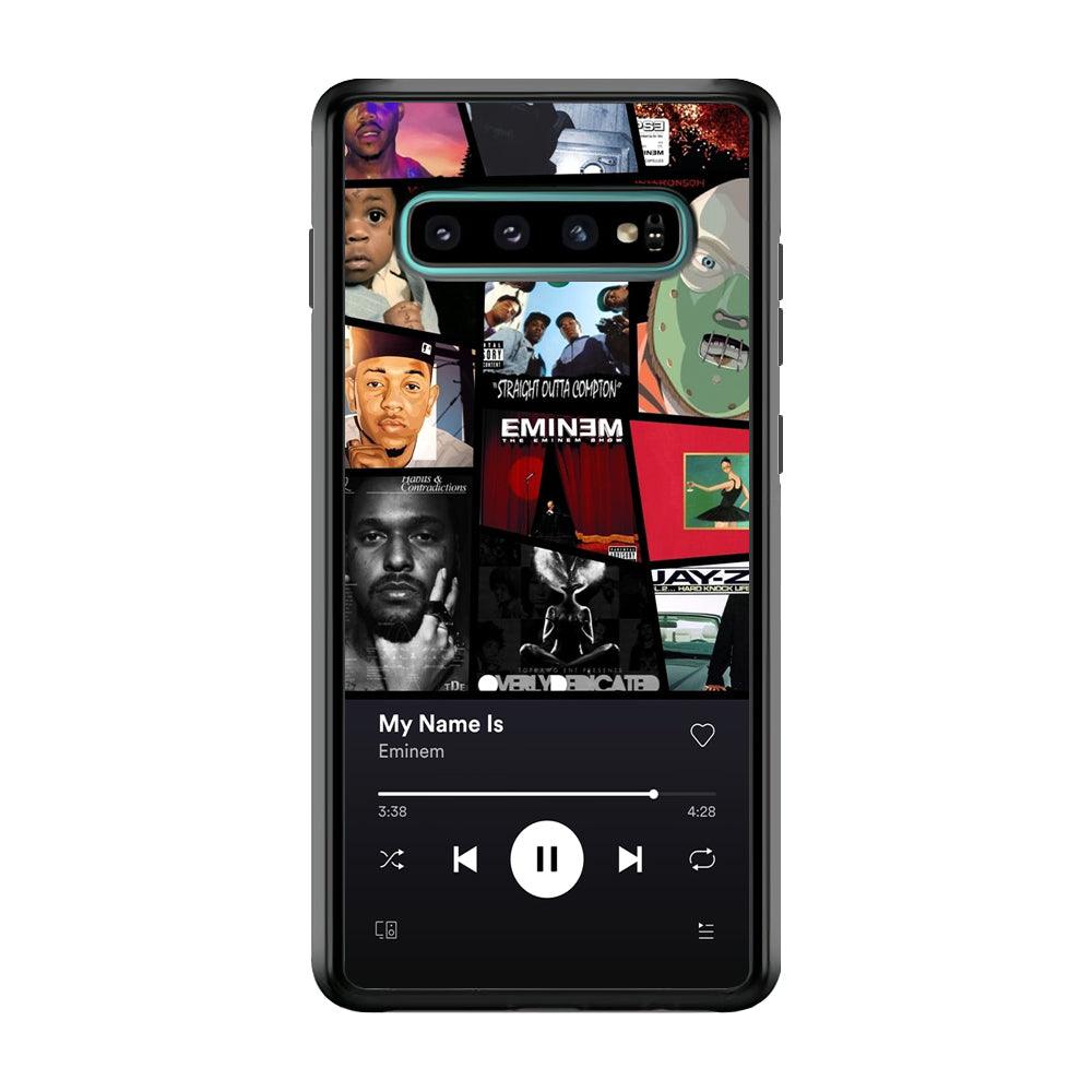 Eminem is My Playlist Samsung Galaxy S10 Case-Rubber Black (2D Case)-Oxvistore