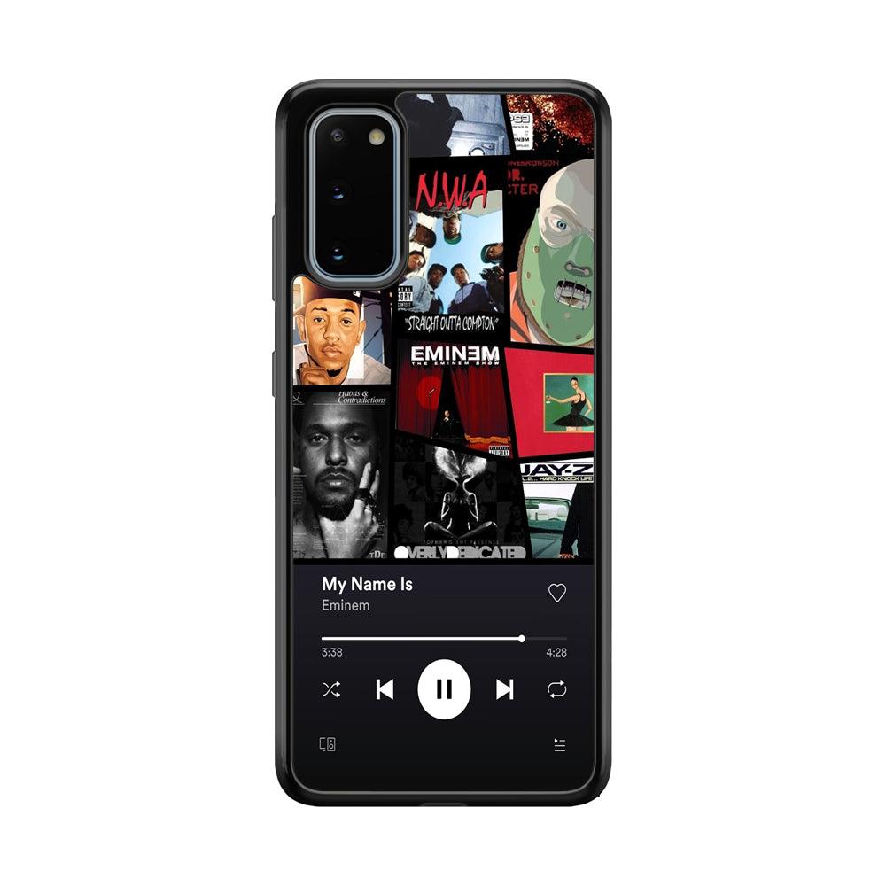 Eminem is My Playlist Samsung Galaxy S20 Case-Rubber Black (2D Case)-Oxvistore