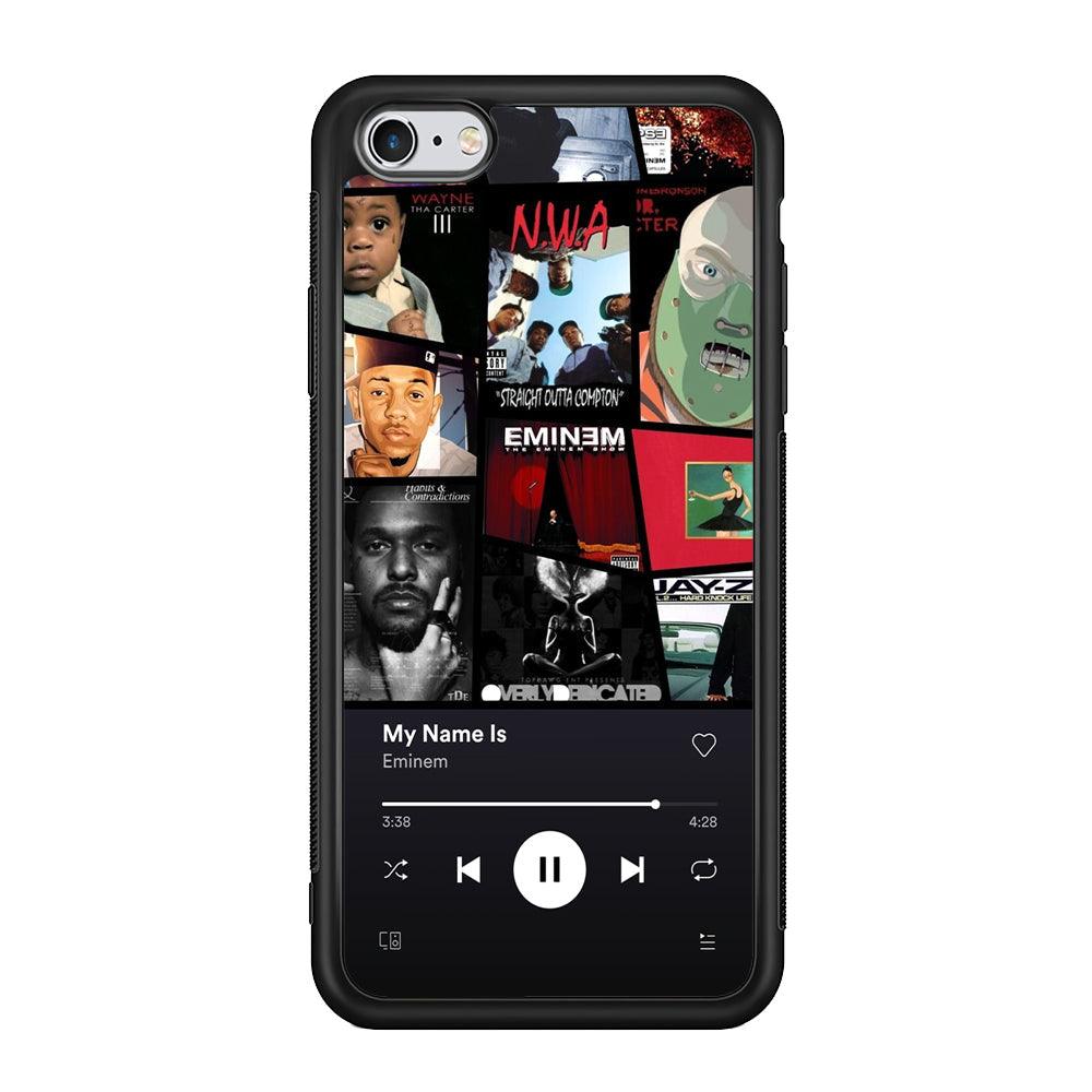 Eminem is My Playlist iPhone 6 Plus | 6s Plus Case-Rubber Black (2D Case)-Oxvistore