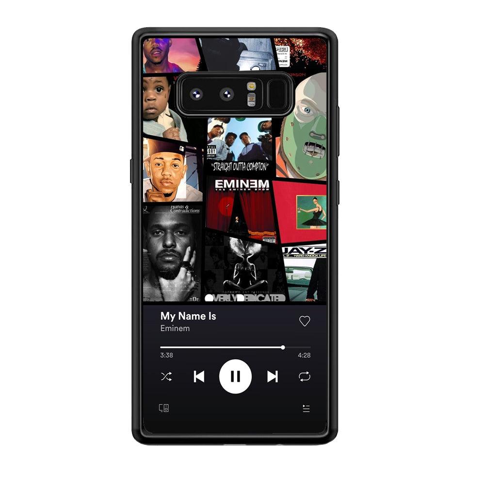 Eminem is My Playlist Samsung Galaxy Note 8 Case-Rubber Black (2D Case)-Oxvistore