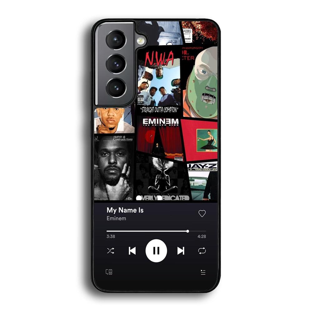 Eminem is My Playlist Samsung Galaxy S22 Case-Rubber Black (2D Case)-Oxvistore