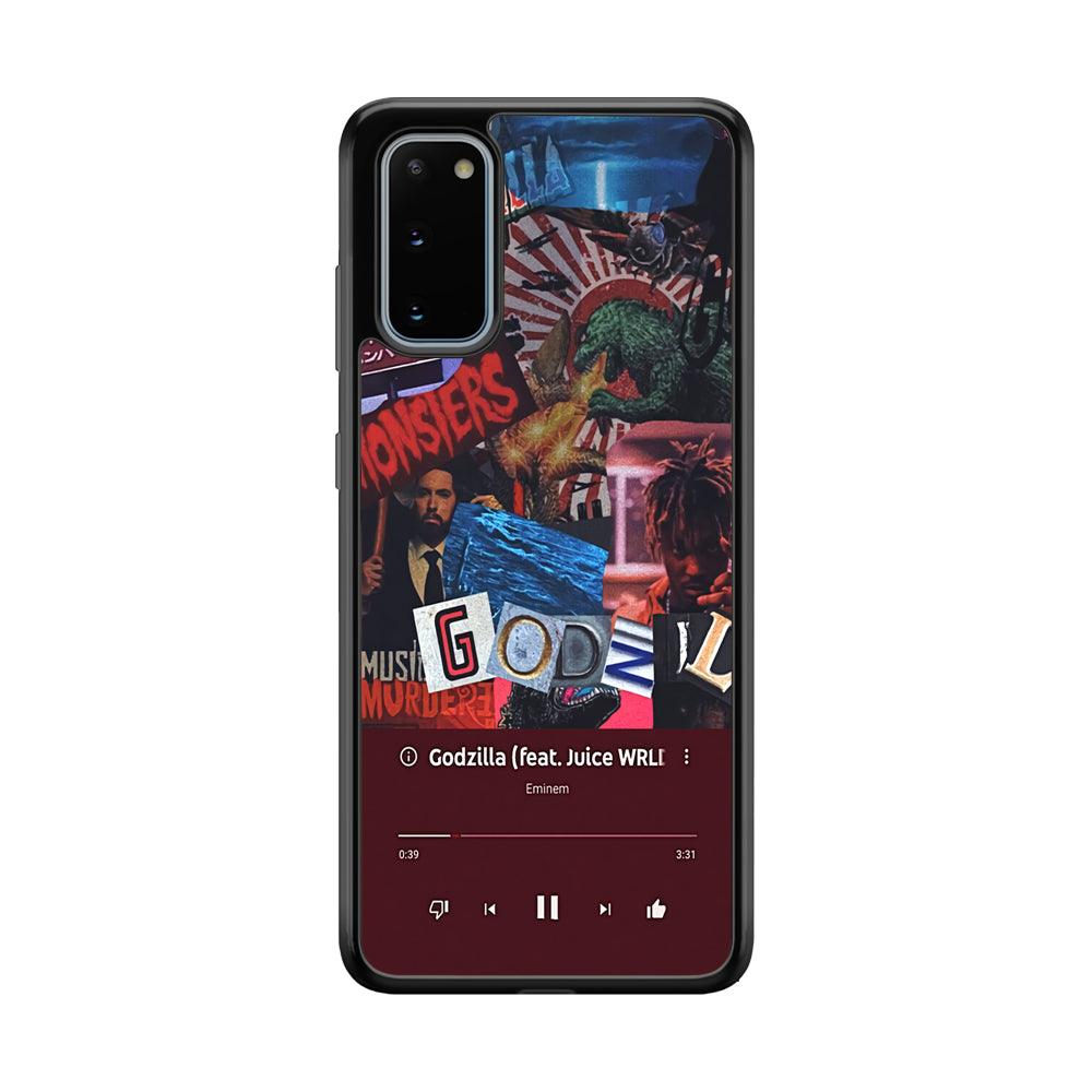 Eminem on Godzilla Frame Playlist Samsung Galaxy S20 Case-Rubber Black (2D Case)-Oxvistore