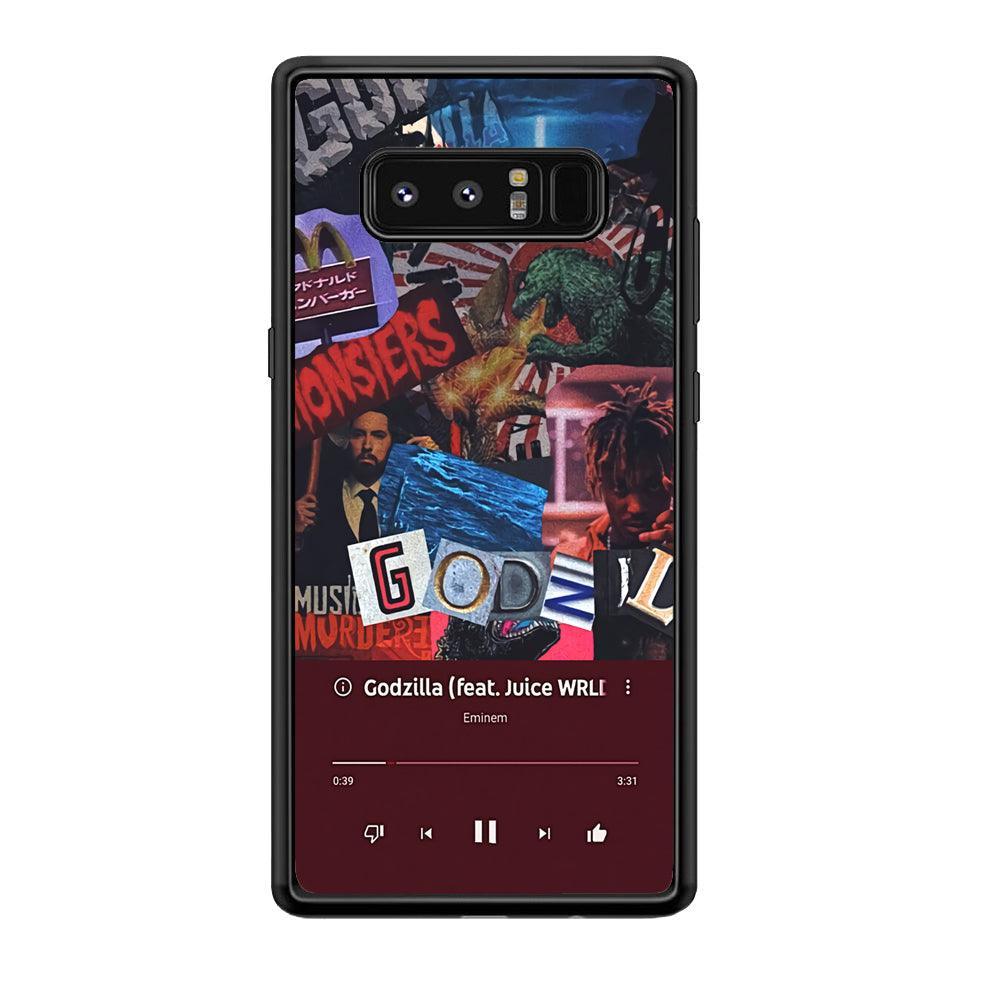 Eminem on Godzilla Frame Playlist Samsung Galaxy Note 8 Case-Rubber Black (2D Case)-Oxvistore