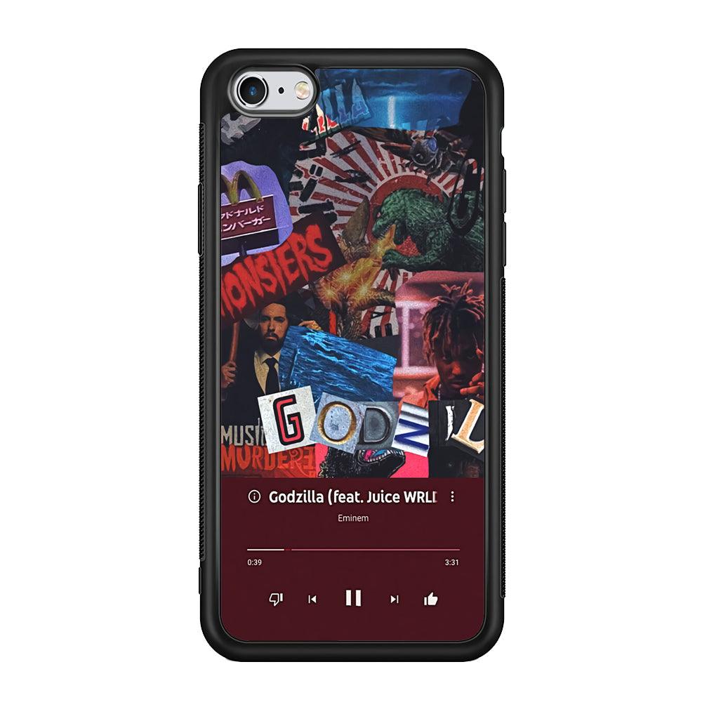 Eminem on Godzilla Frame Playlist iPhone 6 Plus | 6s Plus Case-Rubber Black (2D Case)-Oxvistore