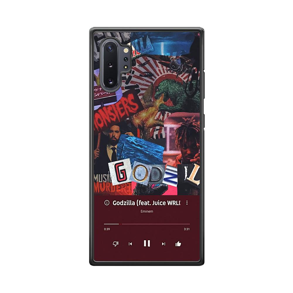 Eminem on Godzilla Frame Playlist Samsung Galaxy Note 10 Plus Case-Rubber Black (2D Case)-Oxvistore