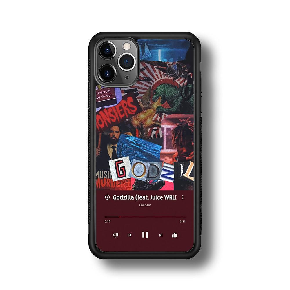 Eminem on Godzilla Frame Playlist iPhone 11 Pro Case-Rubber Black (2D Case)-Oxvistore