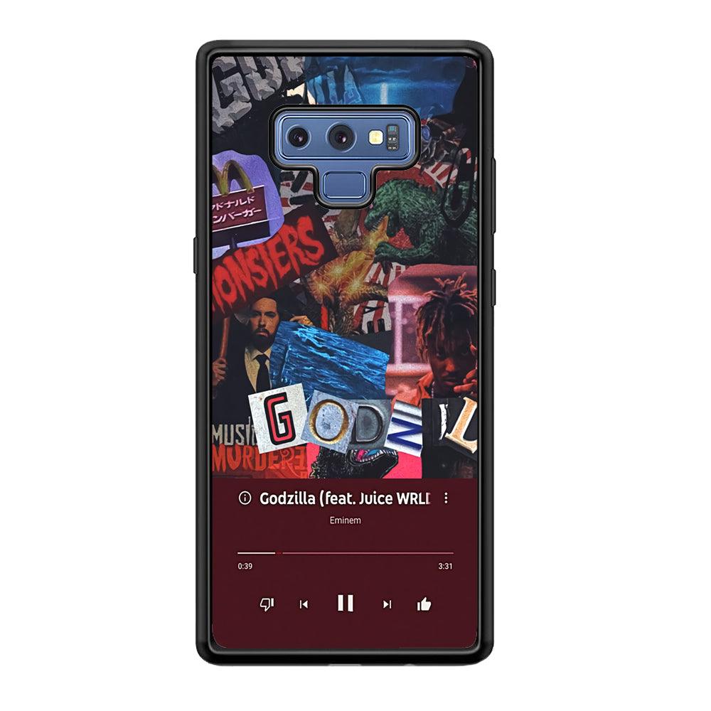 Eminem on Godzilla Frame Playlist Samsung Galaxy Note 9 Case-Rubber Black (2D Case)-Oxvistore
