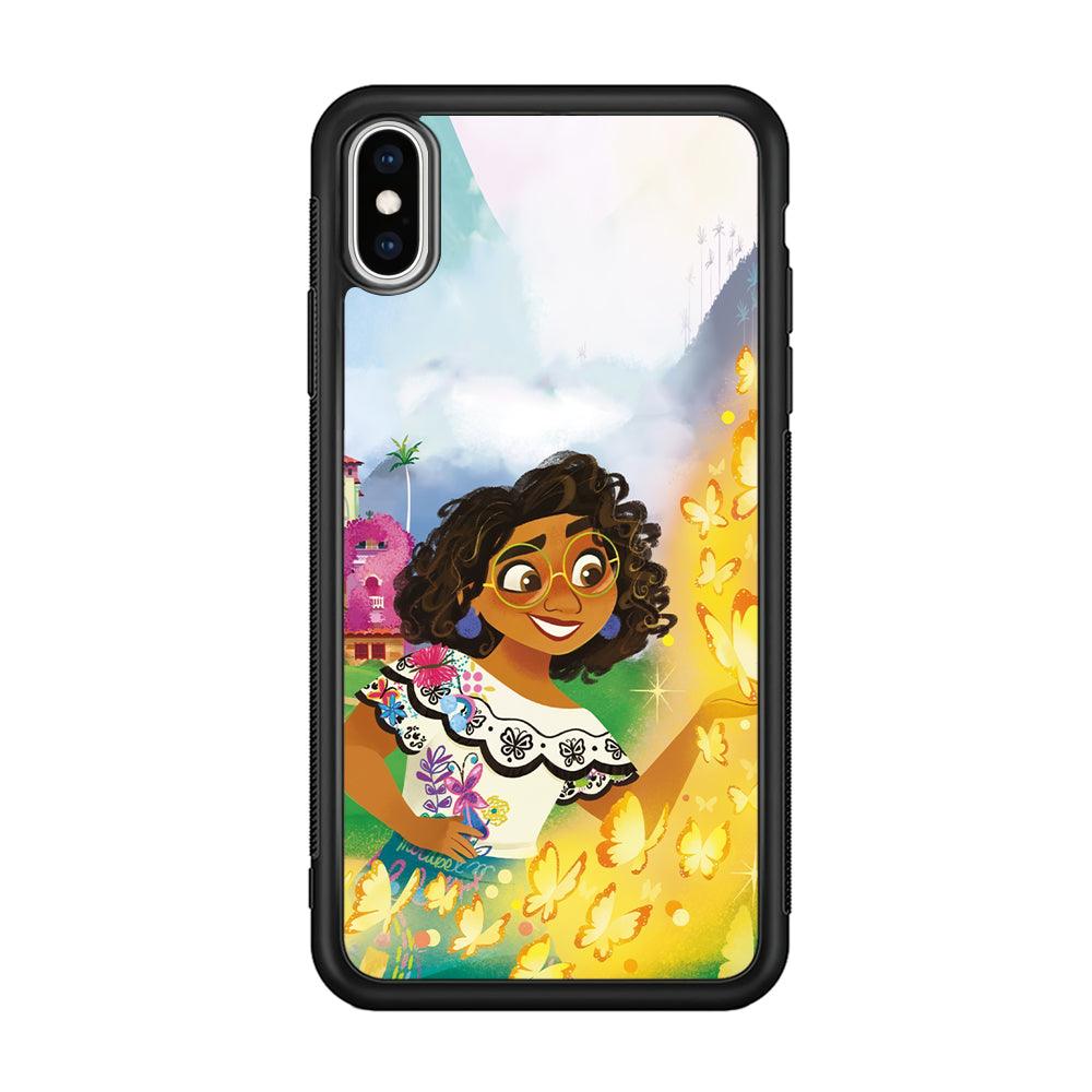 Encanto Mirabel and Golden Butterfly iPhone XS Case-Rubber Black (2D Case)-Oxvistore