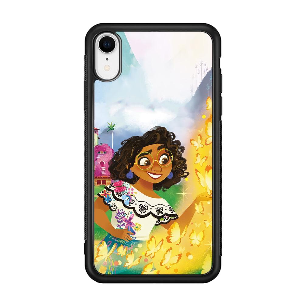 Encanto Mirabel and Golden Butterfly iPhone XR Case-Rubber Black (2D Case)-Oxvistore