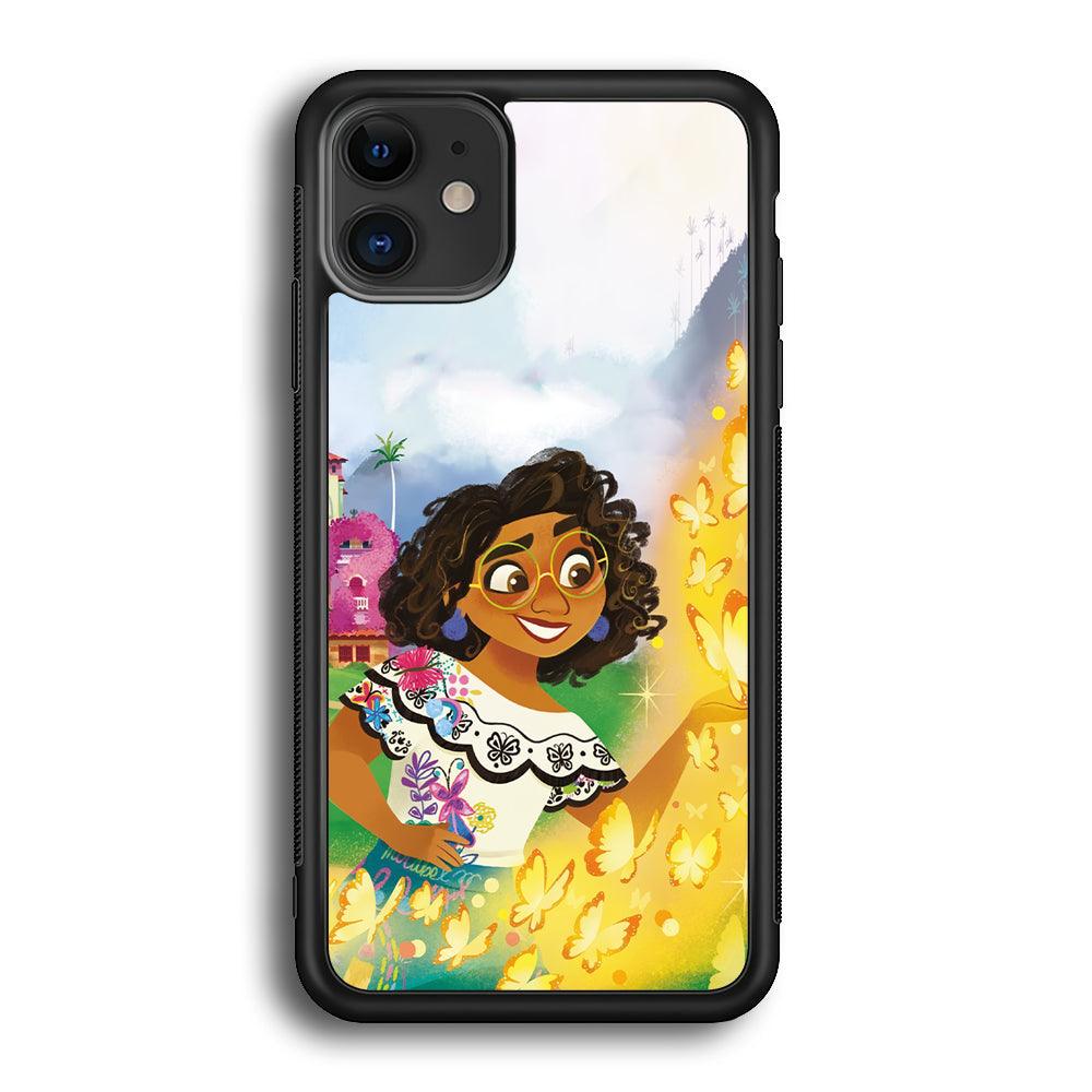 Encanto Mirabel and Golden Butterfly iPhone 12 Case-Rubber Black (2D Case)-Oxvistore