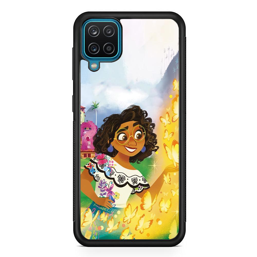 Encanto Mirabel and Golden Butterfly Samsung Galaxy A12 Case-Rubber Black (2D Case)-Oxvistore