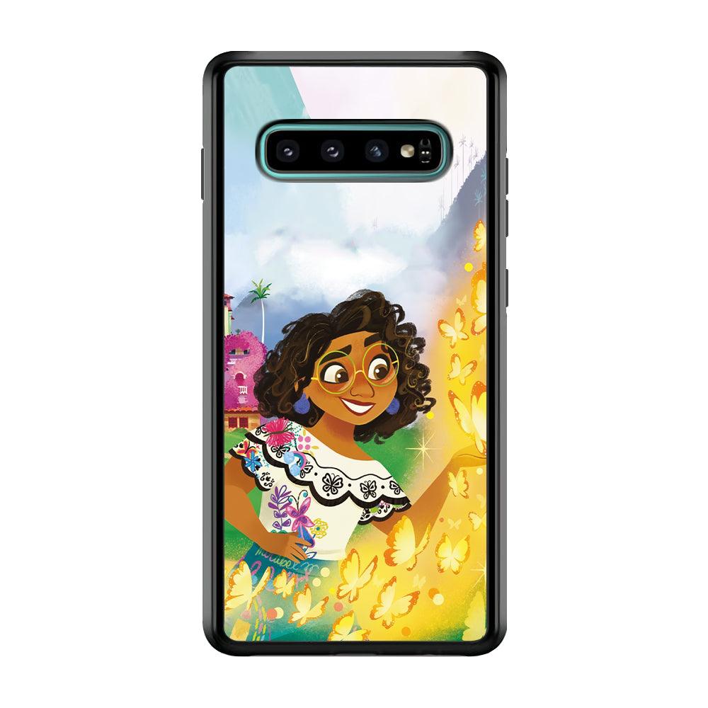 Encanto Mirabel and Golden Butterfly Samsung Galaxy S10 Plus Case-Rubber Black (2D Case)-Oxvistore