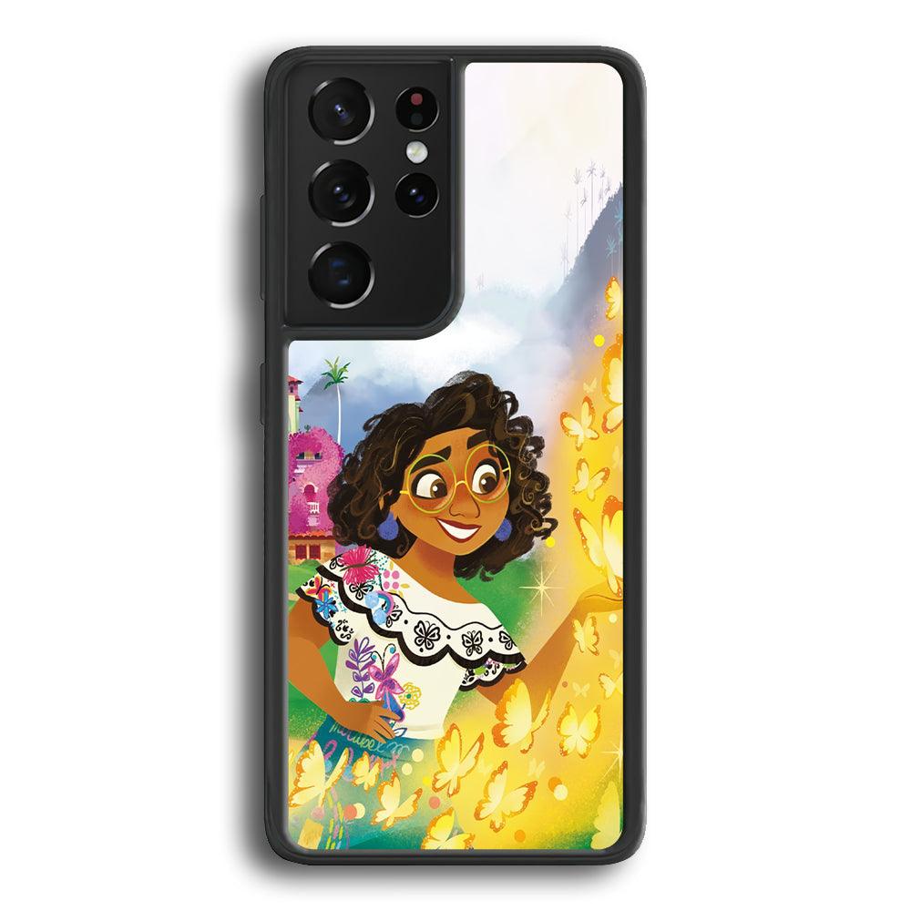 Encanto Mirabel and Golden Butterfly Samsung Galaxy S24 Ultra Case-Rubber Black (2D Case)-Oxvistore