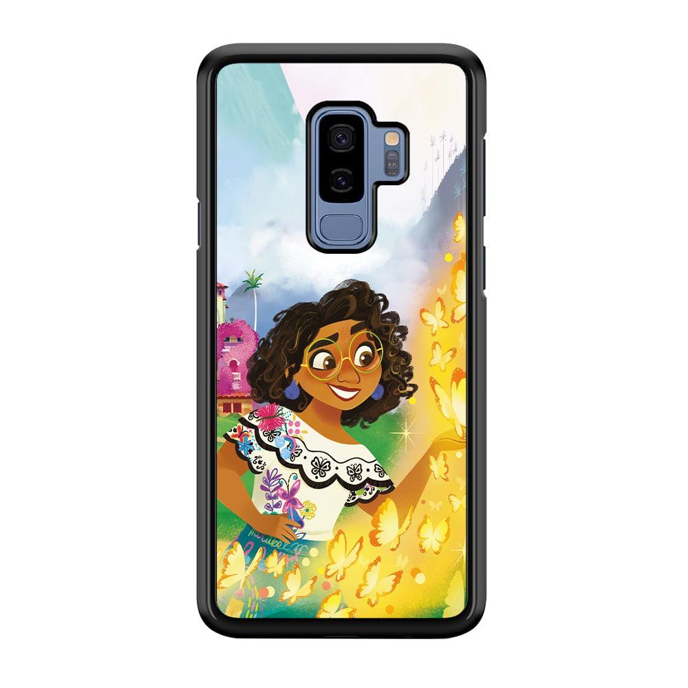 Encanto Mirabel and Golden Butterfly Samsung Galaxy S9 Plus Case-Rubber Black (2D Case)-Oxvistore