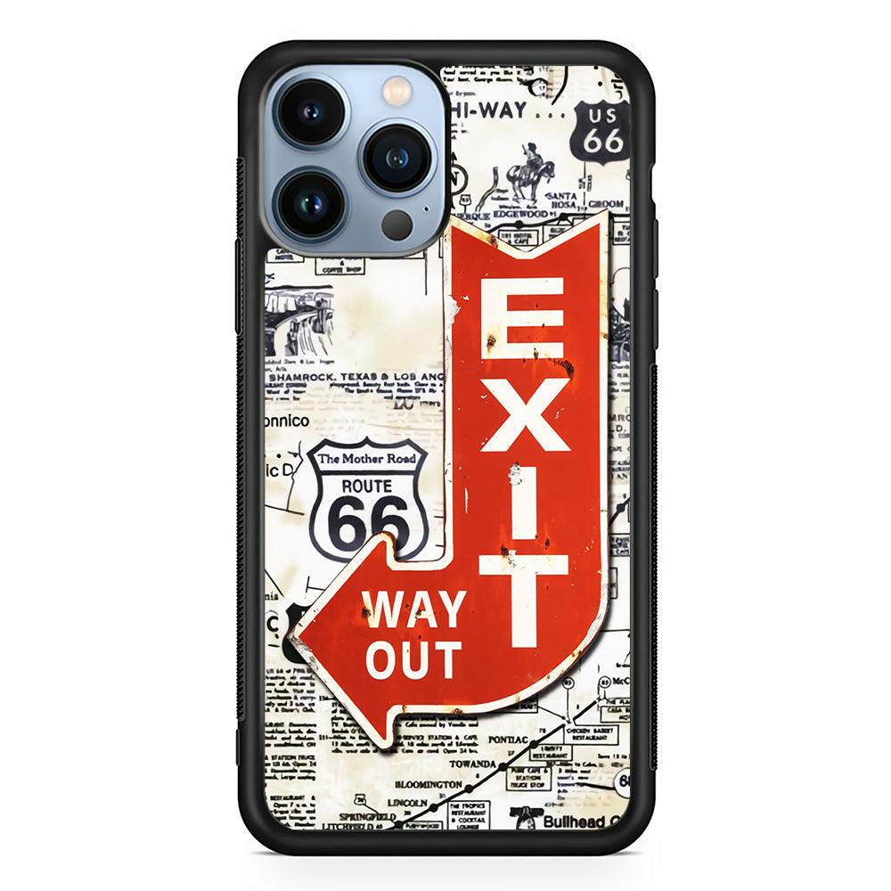 Exit From Main Route iPhone 15 Pro Max Case-Rubber Black (2D Case)-Oxvistore