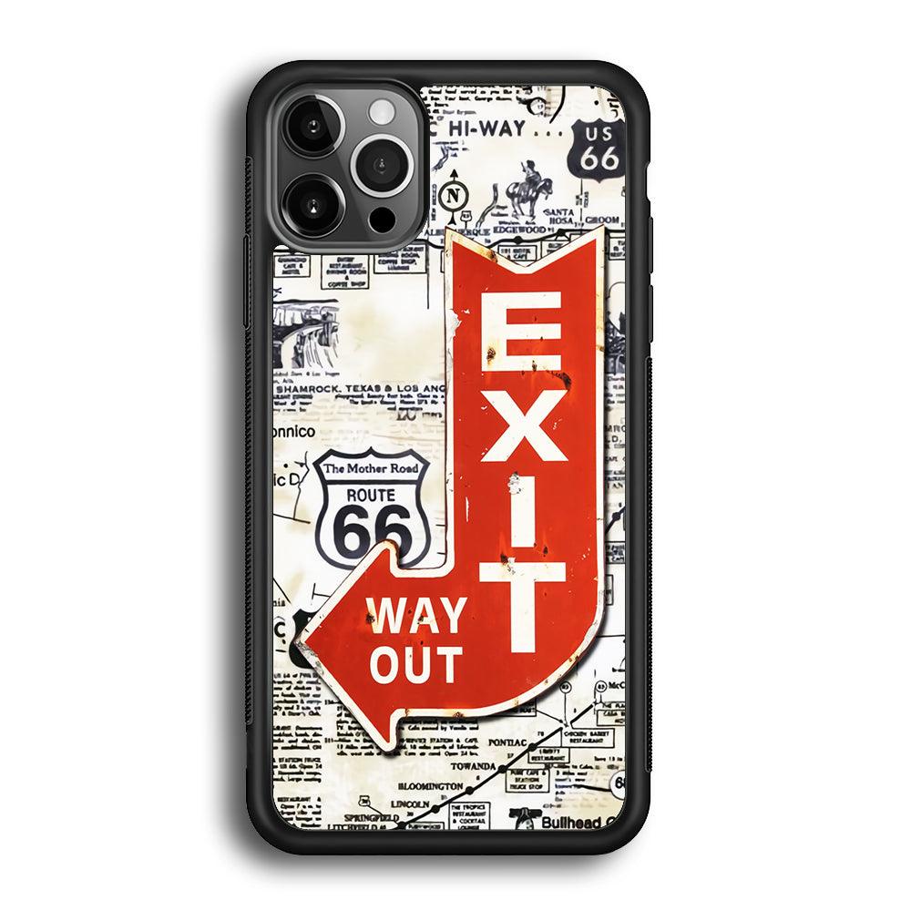 Exit From Main Route iPhone 12 Pro Case-Rubber Black (2D Case)-Oxvistore
