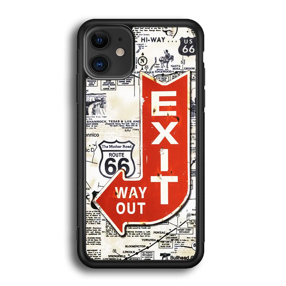 Exit From Main Route iPhone 12 Case-Rubber Black (2D Case)-Oxvistore