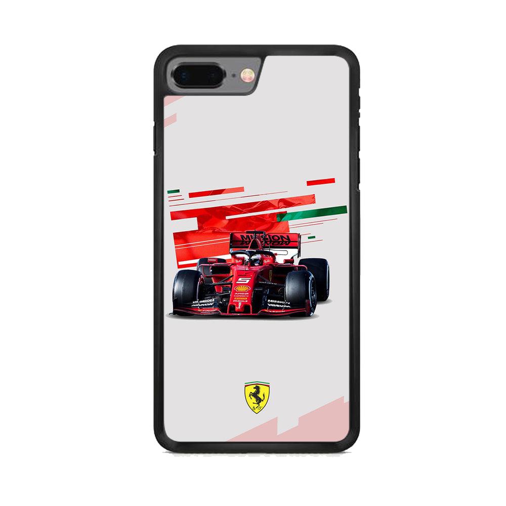 F1 Ferrari Vettel iPhone 7 Plus Case-Rubber Black (2D Case)-Oxvistore