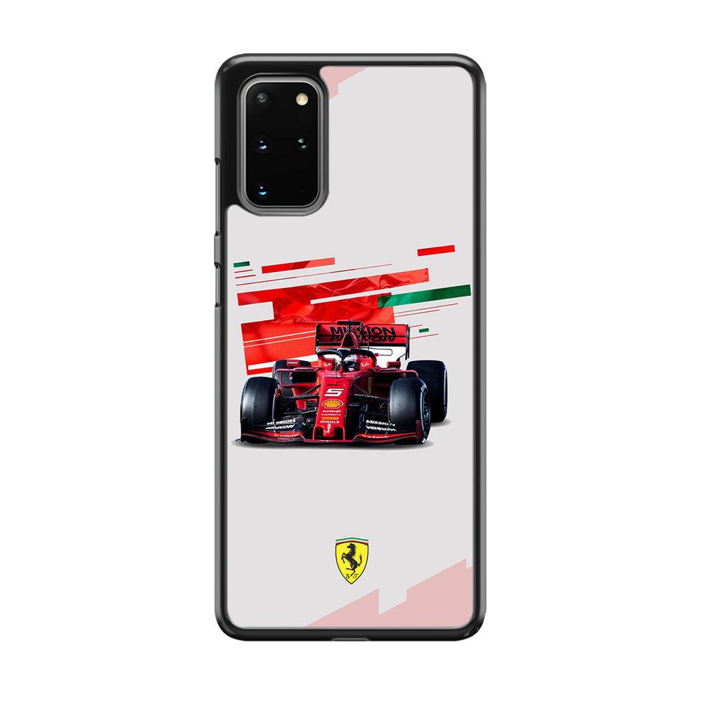 F1 Ferrari Vettel Samsung Galaxy S20 Plus Case-Rubber Black (2D Case)-Oxvistore