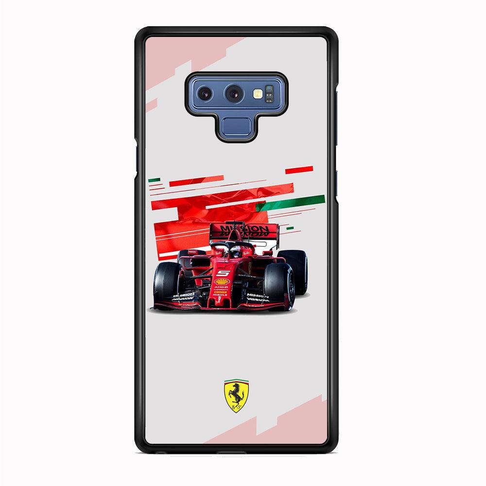 F1 Ferrari Vettel Samsung Galaxy Note 9 Case-Rubber Black (2D Case)-Oxvistore