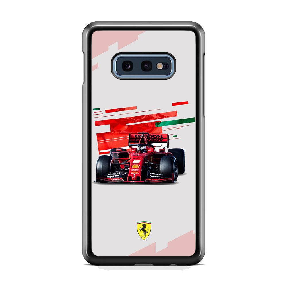 F1 Ferrari Vettel Samsung Galaxy S10E Case-Rubber Black (2D Case)-Oxvistore