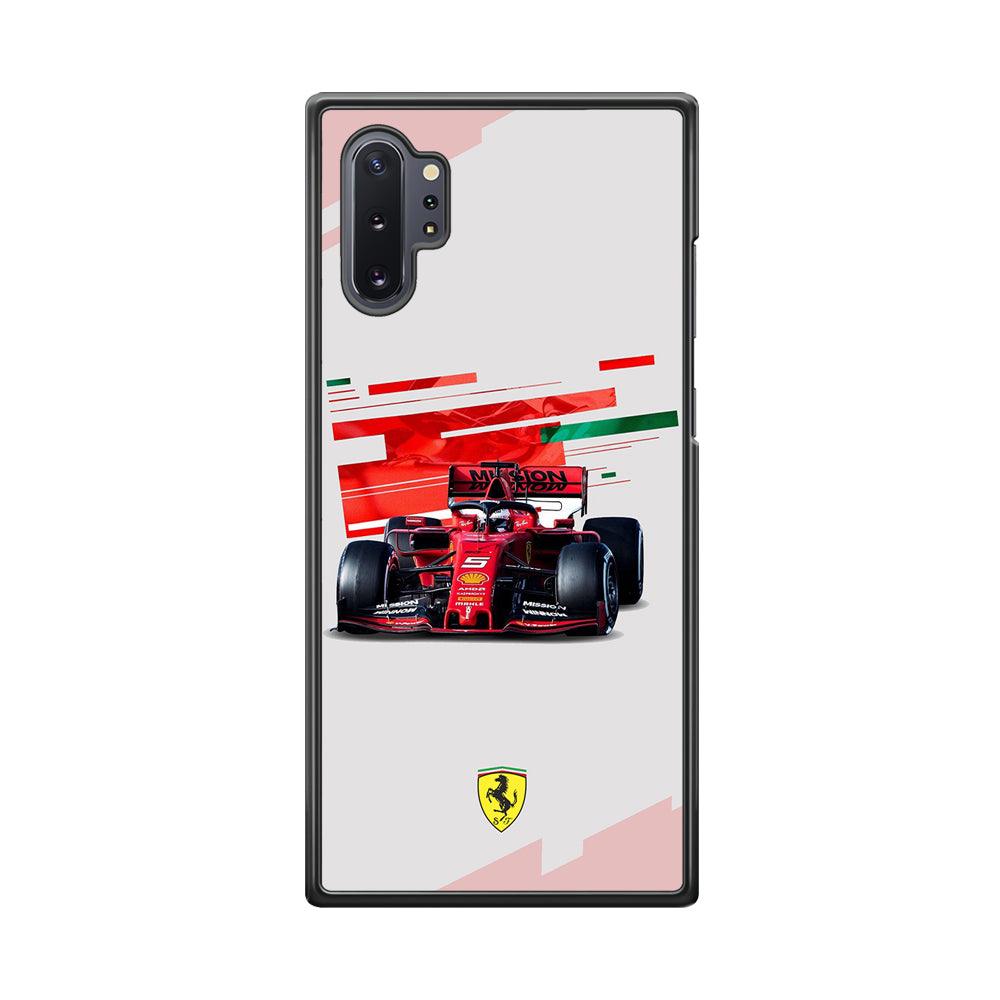 F1 Ferrari Vettel Samsung Galaxy Note 10 Plus Case-Rubber Black (2D Case)-Oxvistore