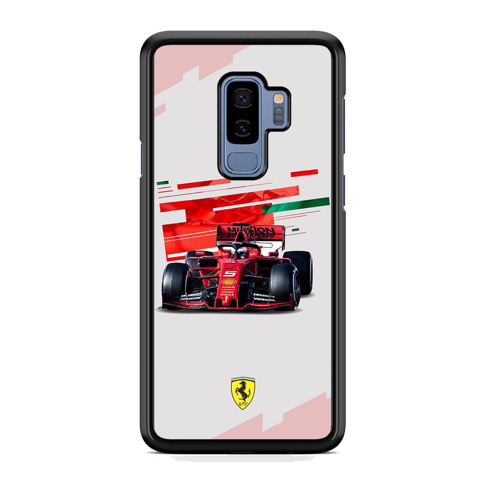 F1 Ferrari Vettel Samsung Galaxy S9 Plus Case-Rubber Black (2D Case)-Oxvistore