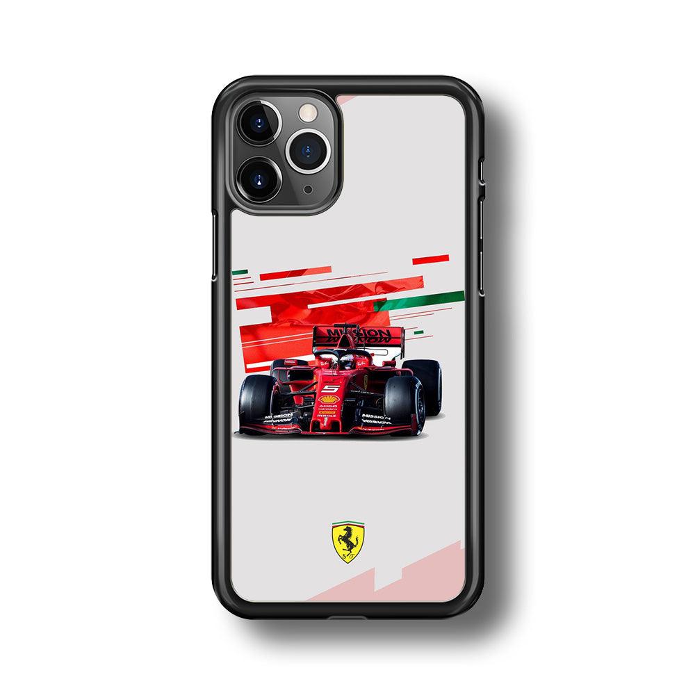 F1 Ferrari Vettel iPhone 11 Pro Case-Rubber Black (2D Case)-Oxvistore