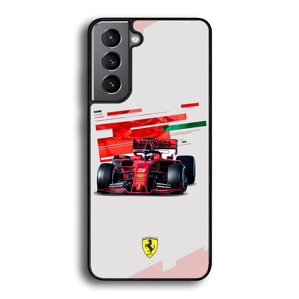 F1 Ferrari Vettel Samsung Galaxy S23 Plus Case-Rubber Black (2D Case)-Oxvistore