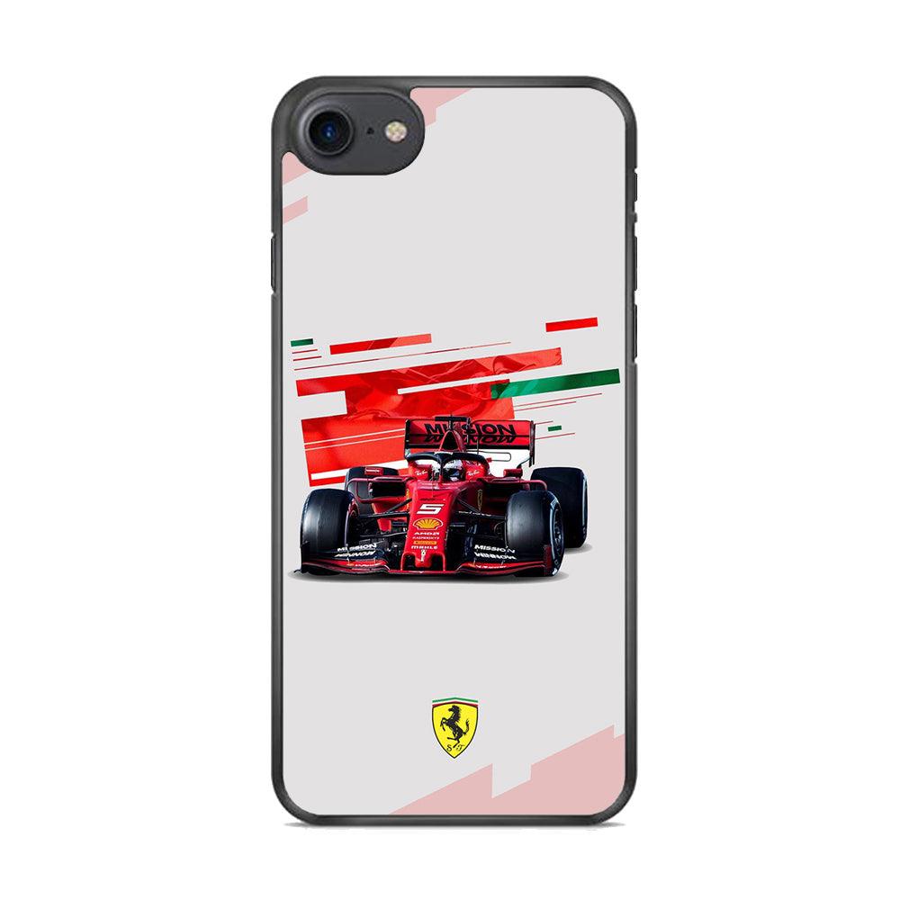 F1 Ferrari Vettel iPhone 7 Case-Rubber Black (2D Case)-Oxvistore