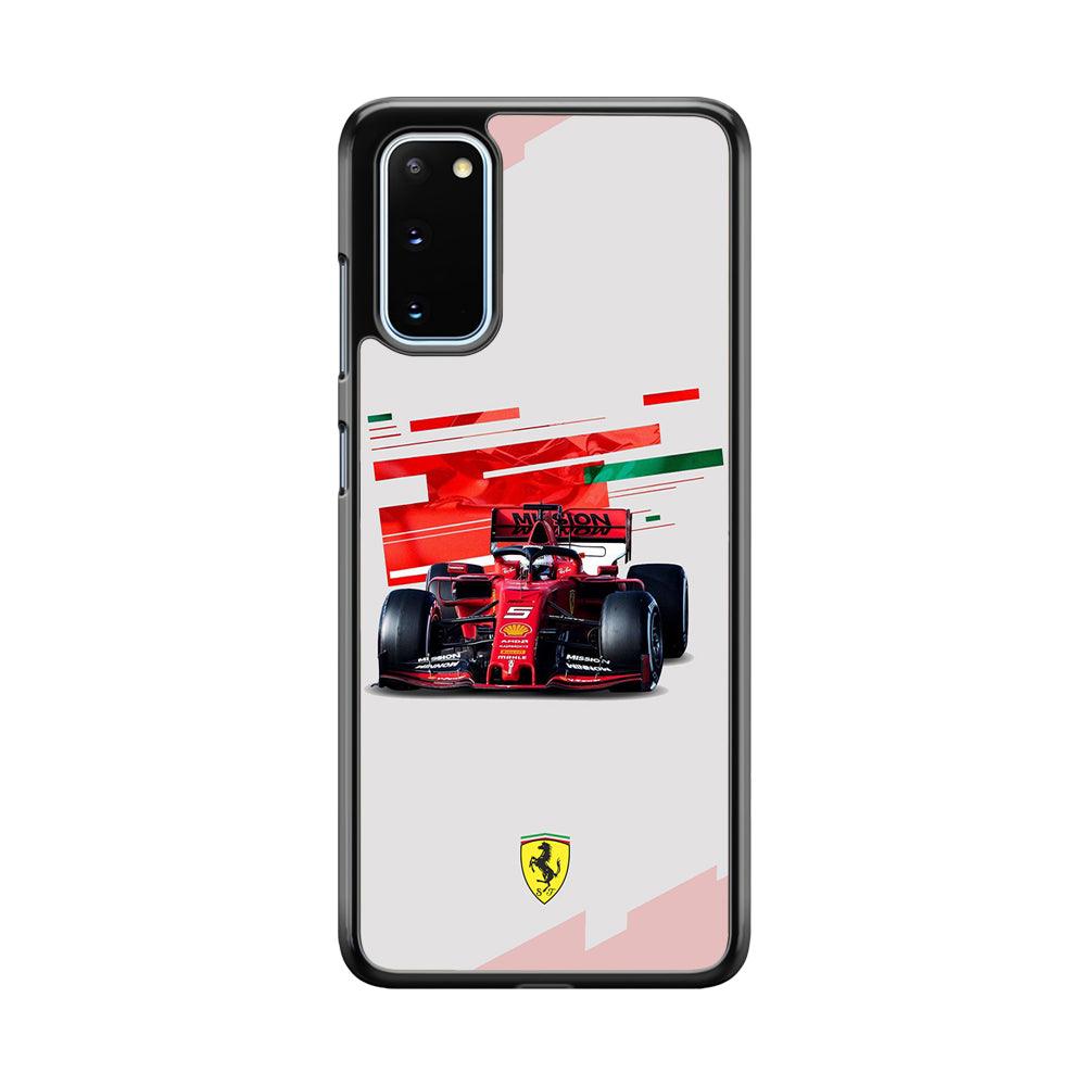 F1 Ferrari Vettel Samsung Galaxy S20 Case-Rubber Black (2D Case)-Oxvistore