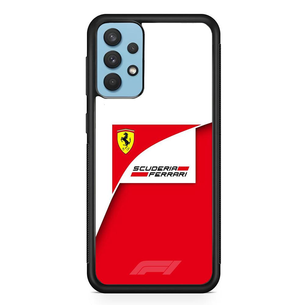 F1 Scuderia Ferrari Samsung Galaxy A32 Case-Rubber Black (2D Case)-Oxvistore