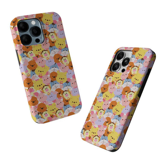 Faces of Winnie The Pooh and Friends 2 in 1 Tough Phone Case-Oxvistore