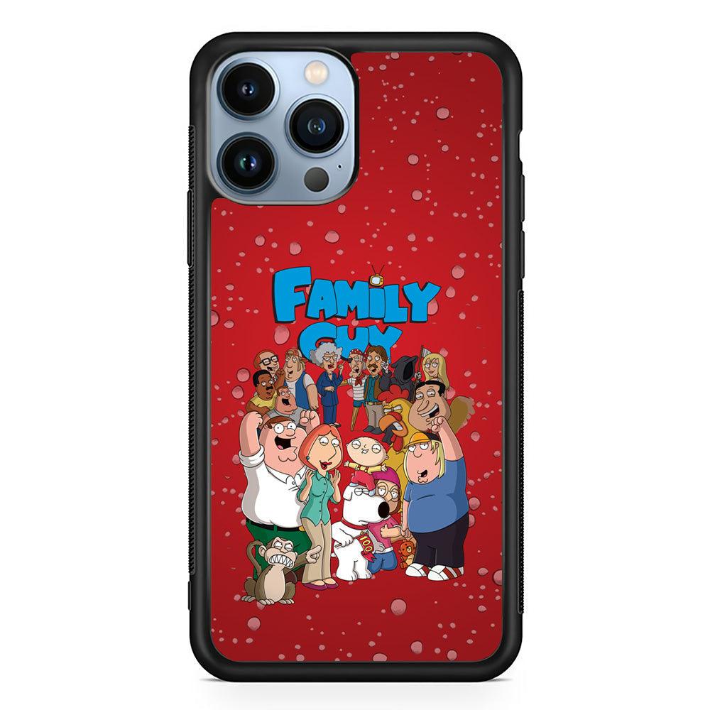 Family Guy Great Team and Family iPhone 14 Pro Max Case-Rubber Black (2D Case)-Oxvistore