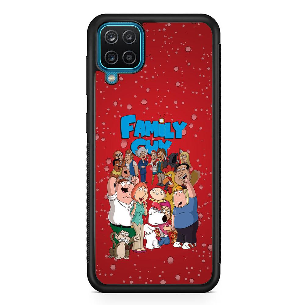 Family Guy Great Team and Family Samsung Galaxy A12 Case-Rubber Black (2D Case)-Oxvistore