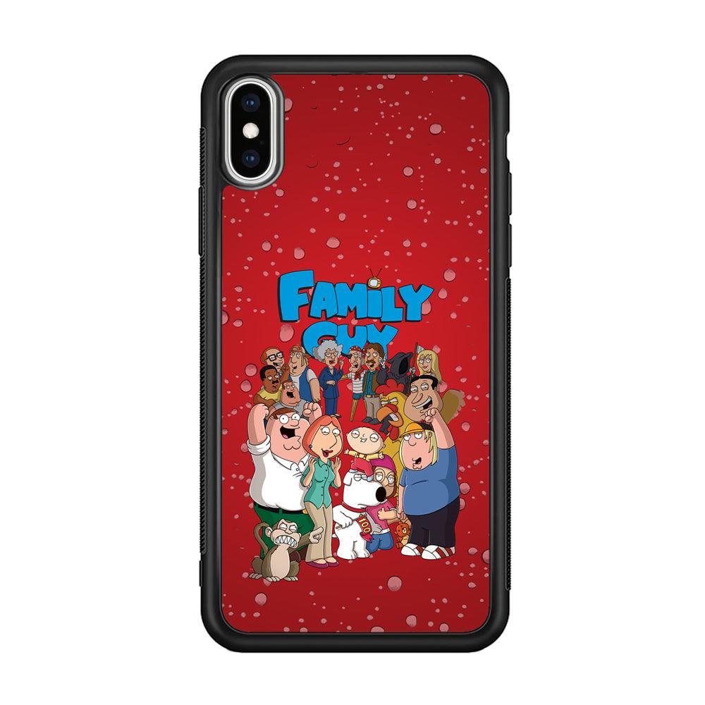 Family Guy Great Team and Family iPhone X Case-Rubber Black (2D Case)-Oxvistore