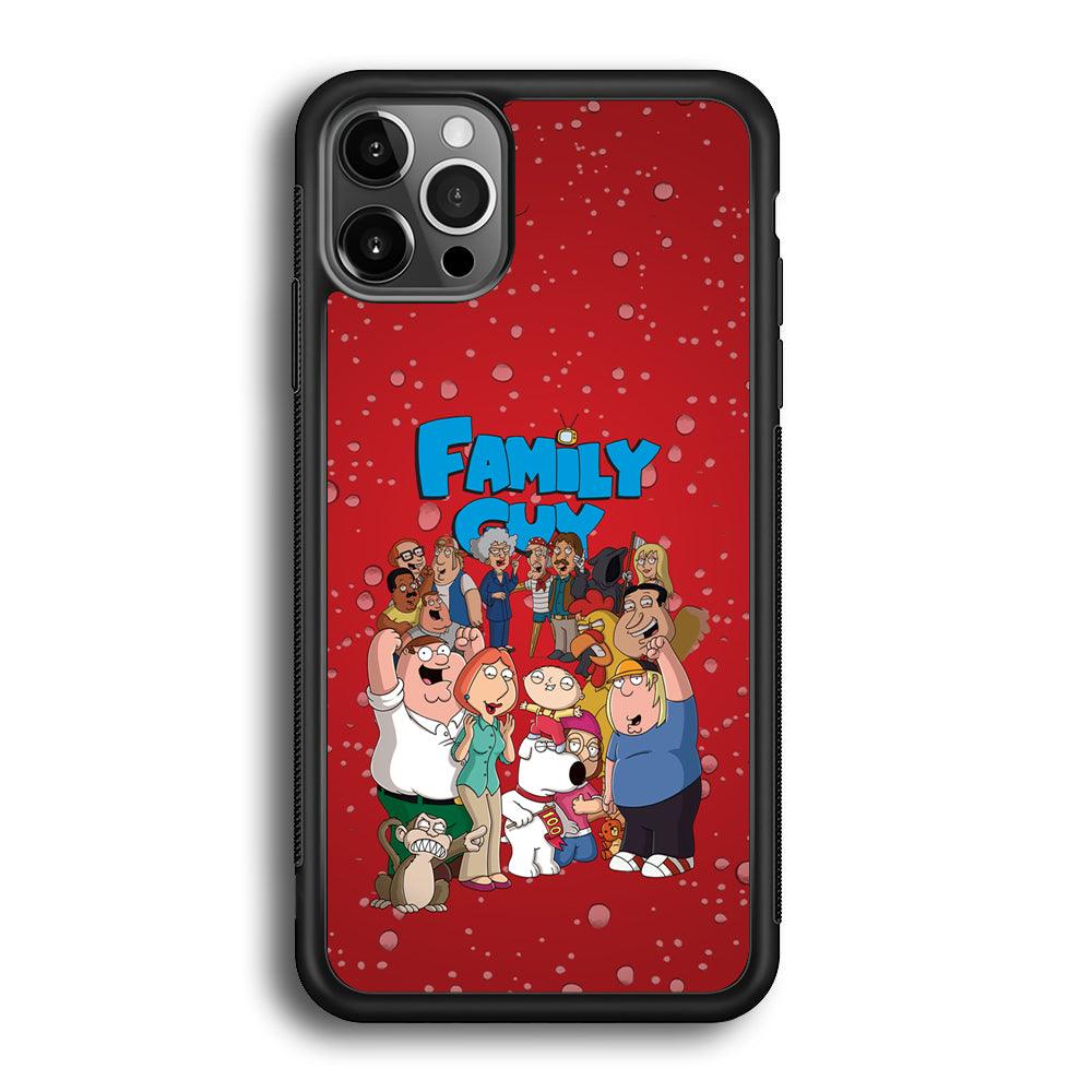 Family Guy Great Team and Family iPhone 12 Pro Max Case-Rubber Black (2D Case)-Oxvistore