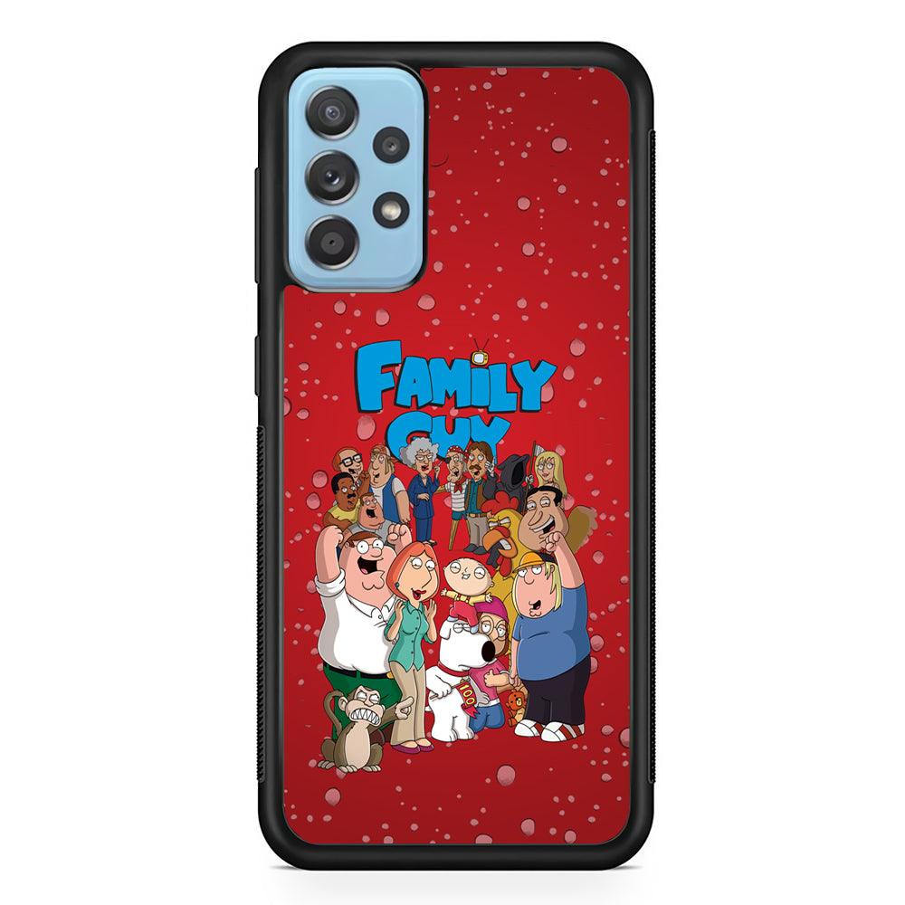 Family Guy Great Team and Family Samsung Galaxy A72 Case-Rubber Black (2D Case)-Oxvistore
