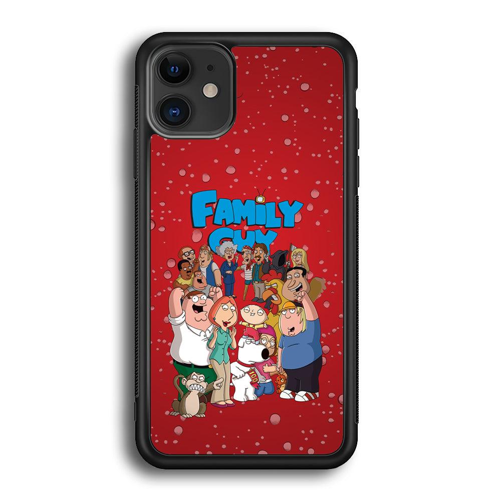 Family Guy Great Team and Family iPhone 12 Case-Rubber Black (2D Case)-Oxvistore