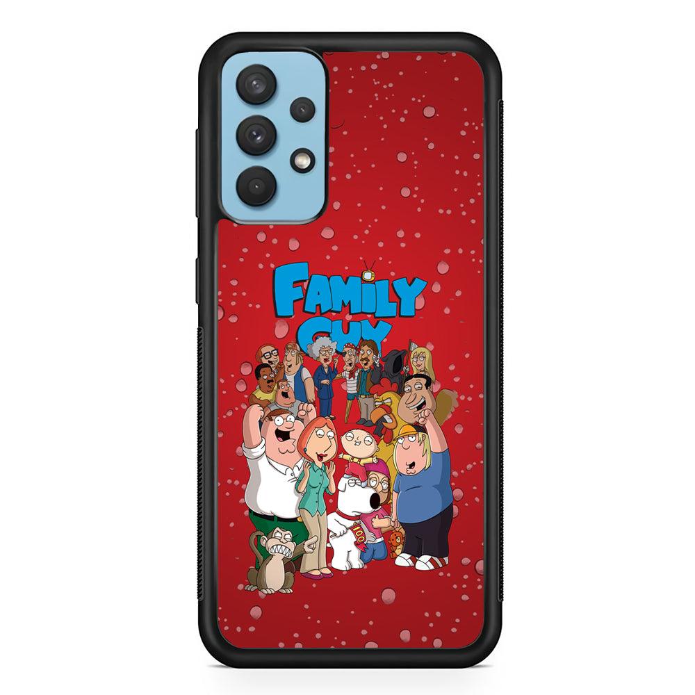 Family Guy Great Team and Family Samsung Galaxy A32 Case-Rubber Black (2D Case)-Oxvistore