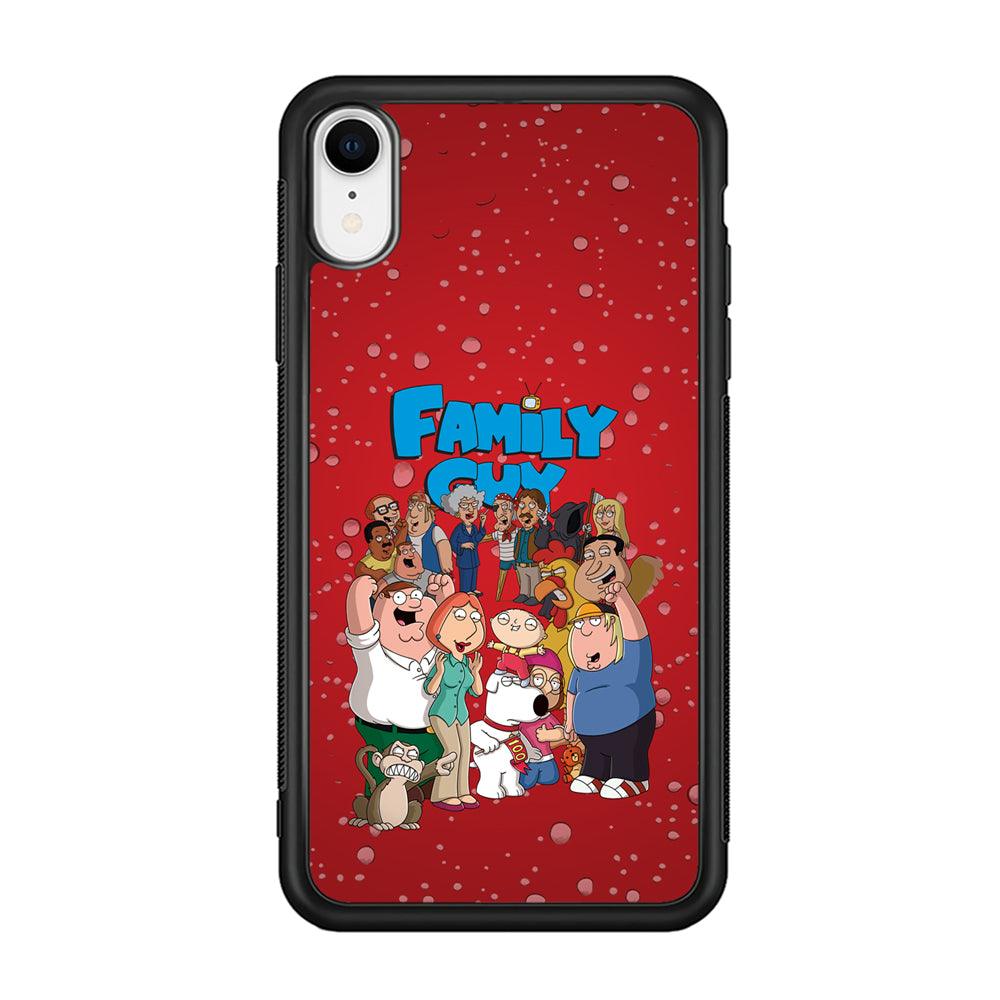 Family Guy Great Team and Family iPhone XR Case-Rubber Black (2D Case)-Oxvistore