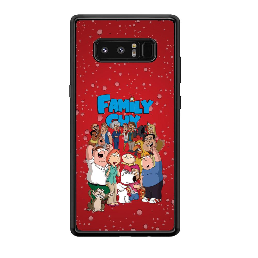 Family Guy Great Team and Family Samsung Galaxy Note 8 Case-Rubber Black (2D Case)-Oxvistore